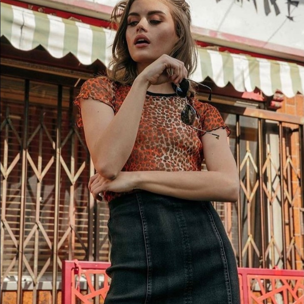Sheer cheetah top